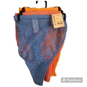 Lace String Thong Set 3 Panties Plus Size Big and Tall High Waist Stretch Soft